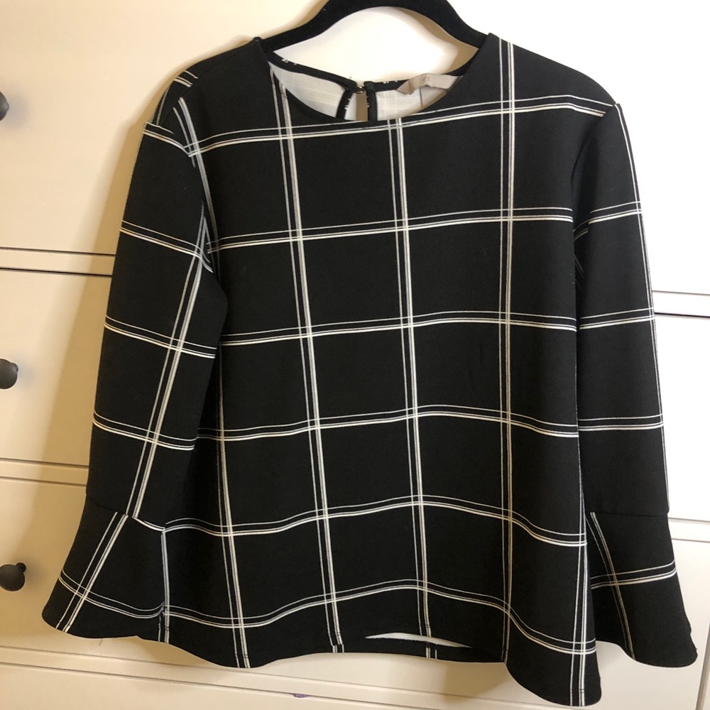 Black Plaid Blouse